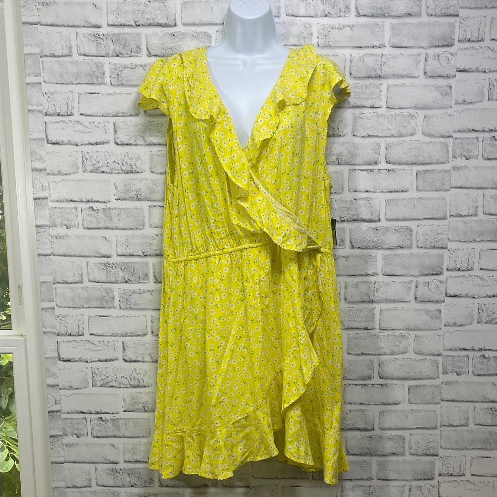 Arizona Jean Co. Cap Sleeve Ruffled Wrap Inspired Daisy Dress XX Large NWT - Picture 2 of 9